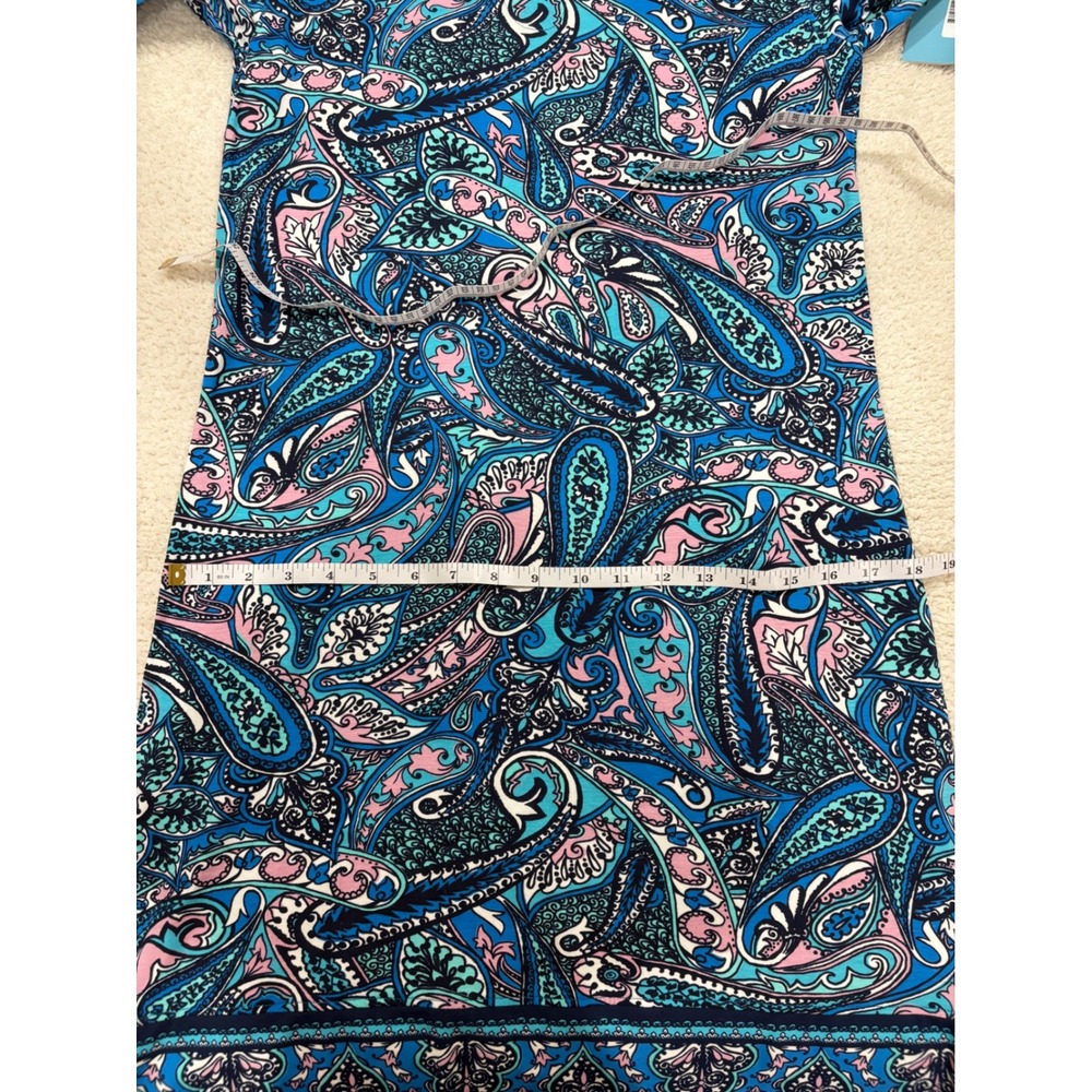 NWT Coolibar Oceanside Tunic Dress XS Paisley Pattern Blue Pink UPF50 Resortwear - Picture 4 of 8